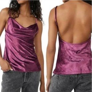 Free People All Night Velvet Tunic Fig Jam Women's XS NEW